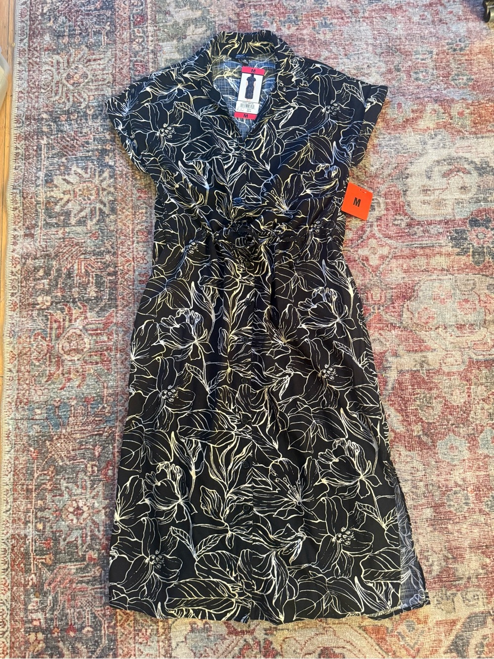 Jewel by Badgley Mishka Button Front Midi Dress Size MD